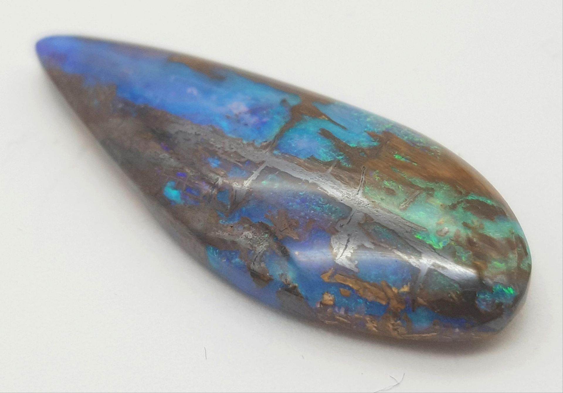 A spectacular and rarely seen in such quality and size opalised fossil wood with wonderful blue - Image 2 of 6