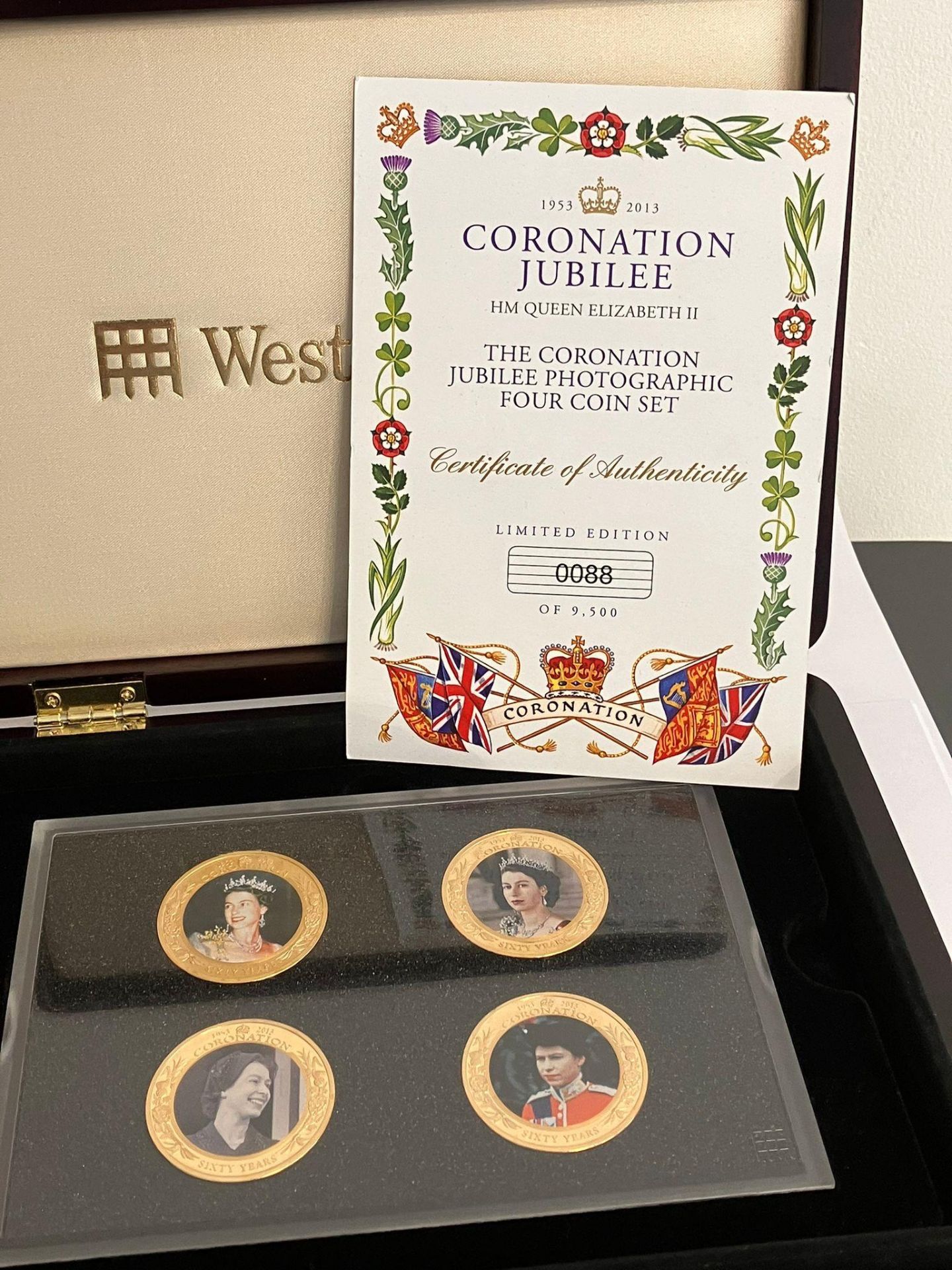 Westminster CORONATION JUBILEE PHOTO COIN SET. Complete with high quality display case. All coins - Image 5 of 6
