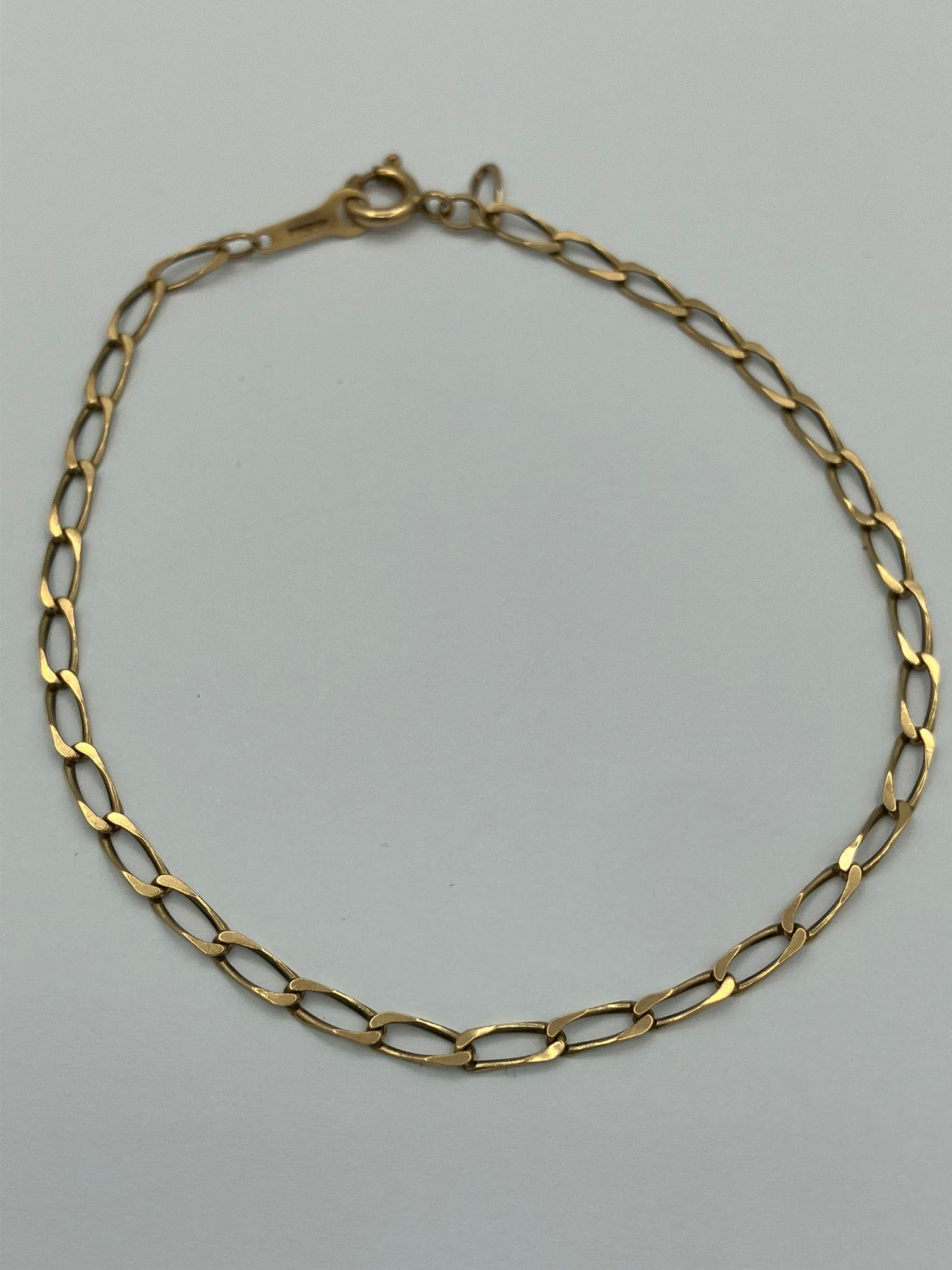 9 carat GOLD CHAIN LINK BRACELET. Full UK Hallmark. 1.4 grams. 18 cm.