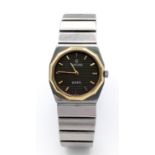 A Concord Quartz Ladies Watch. Stainless steel bracelet and case - 24mm. Black dial. In working