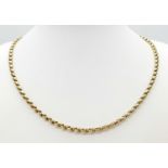 A 9ct Yellow Gold Belcher Chain, 17” length, 9.9g total weight. ref: 1495I - 1