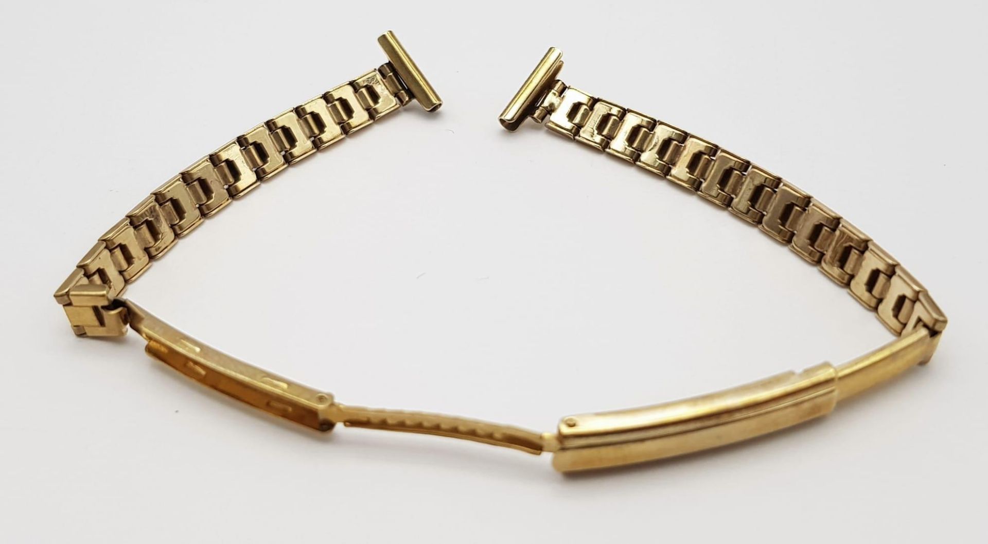 A BRAND NEW LADIES 9K GOLD WATCH STRAP WITH REMOVABLE LINKS FOR SIZE ADJUSTMENT . 9gms - Image 2 of 6