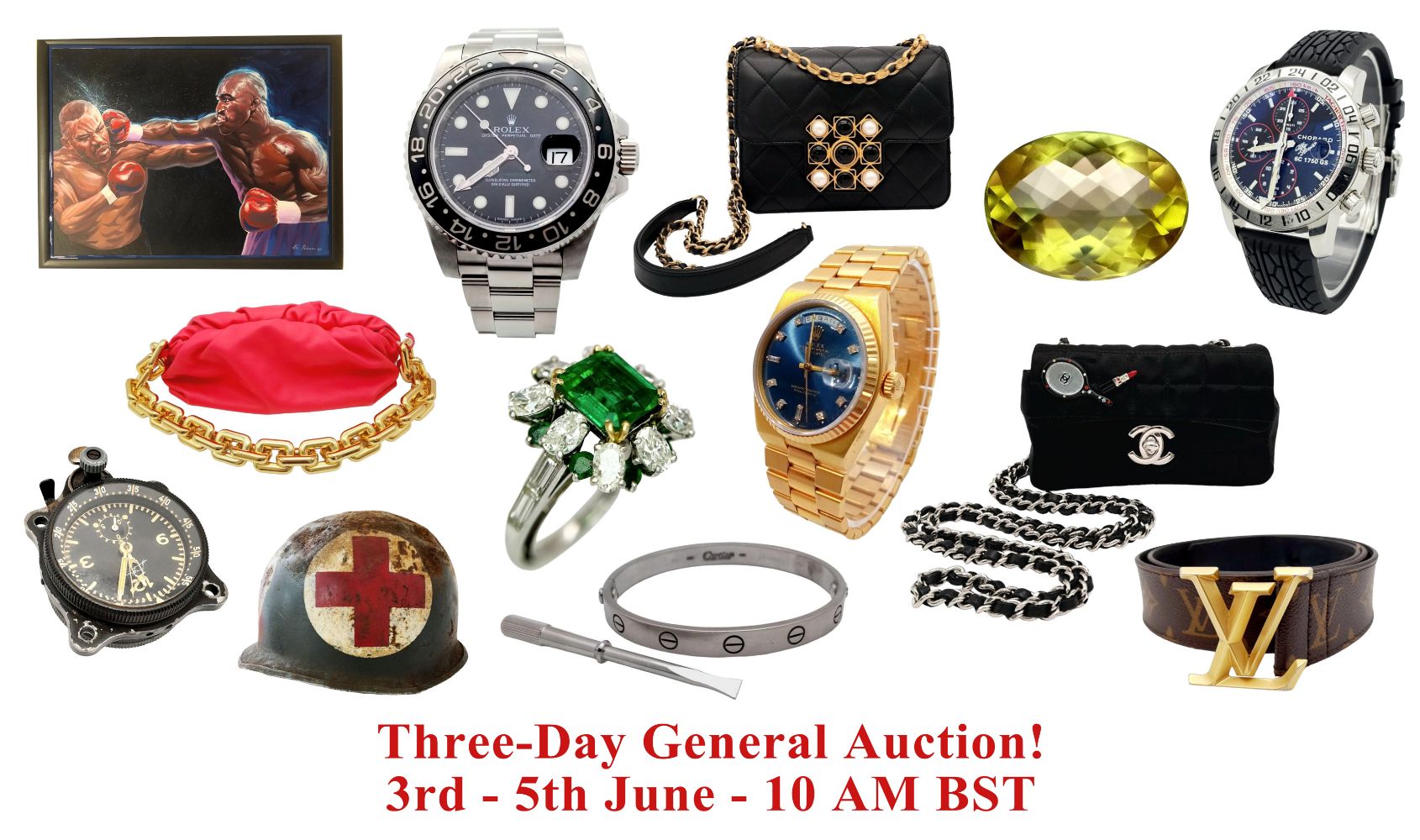 Three-Day General Auction (Jewellery, Watches, Designer Items, Militaria, Antiques and Collectables) Catalogue Updated Daily!