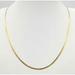 A 9K Yellow Gold Herringbone Necklace. 45cm. 3.1g weight.