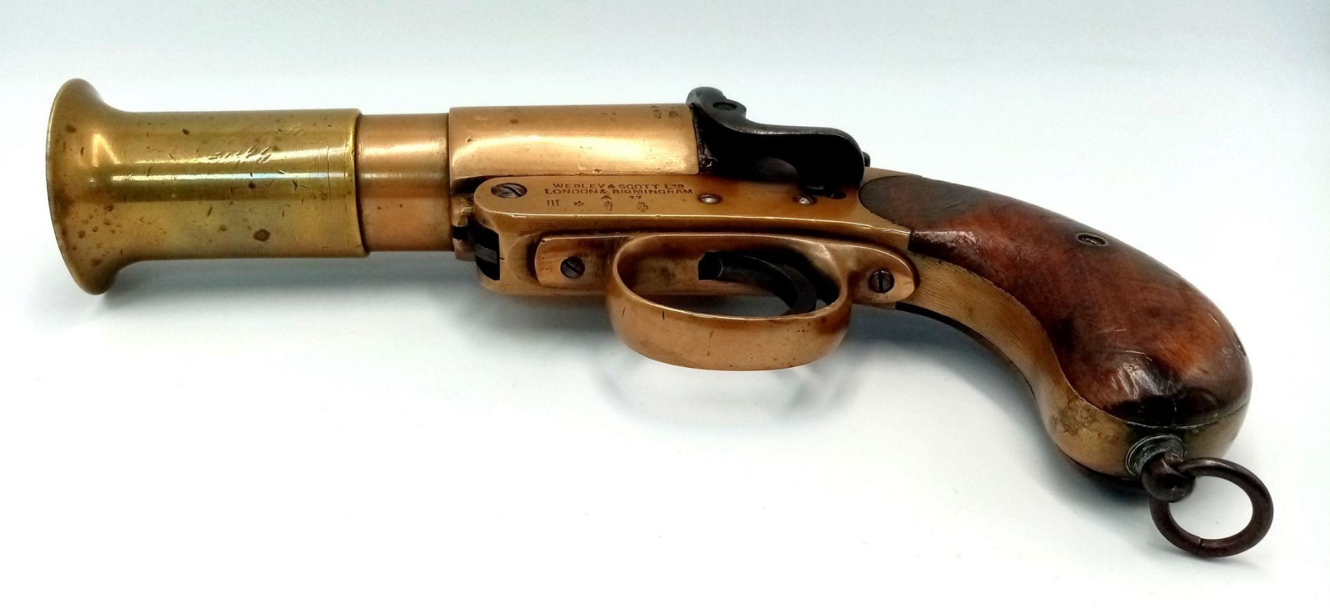 A Very Collectible Vintage Webley and Scott Flare Pistol. 1 inch calibre. Single shot. In good