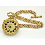 A Vintage Gilded Royce Small Pocket Watch on Albert Chain.