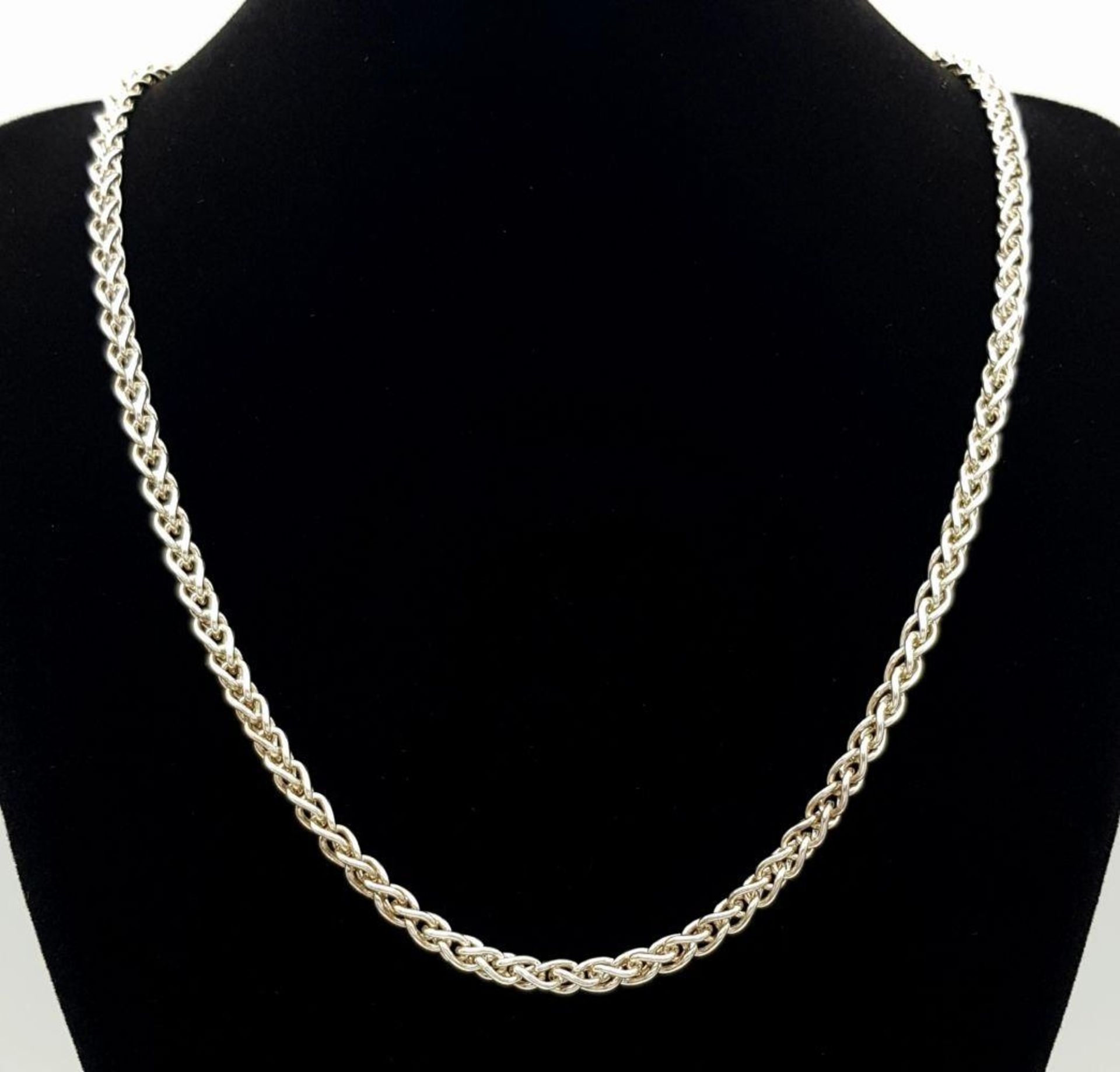 Two Attractive Solid Silver 925 Rope Chain Necklaces, 41.5cm and 47.5cm. Total weight: 42.8 grams. - Bild 9 aus 9