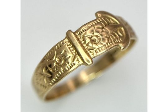 A9K GOLD BELT BUCKLE RING . 2gms size R - Bild 3 aus 6