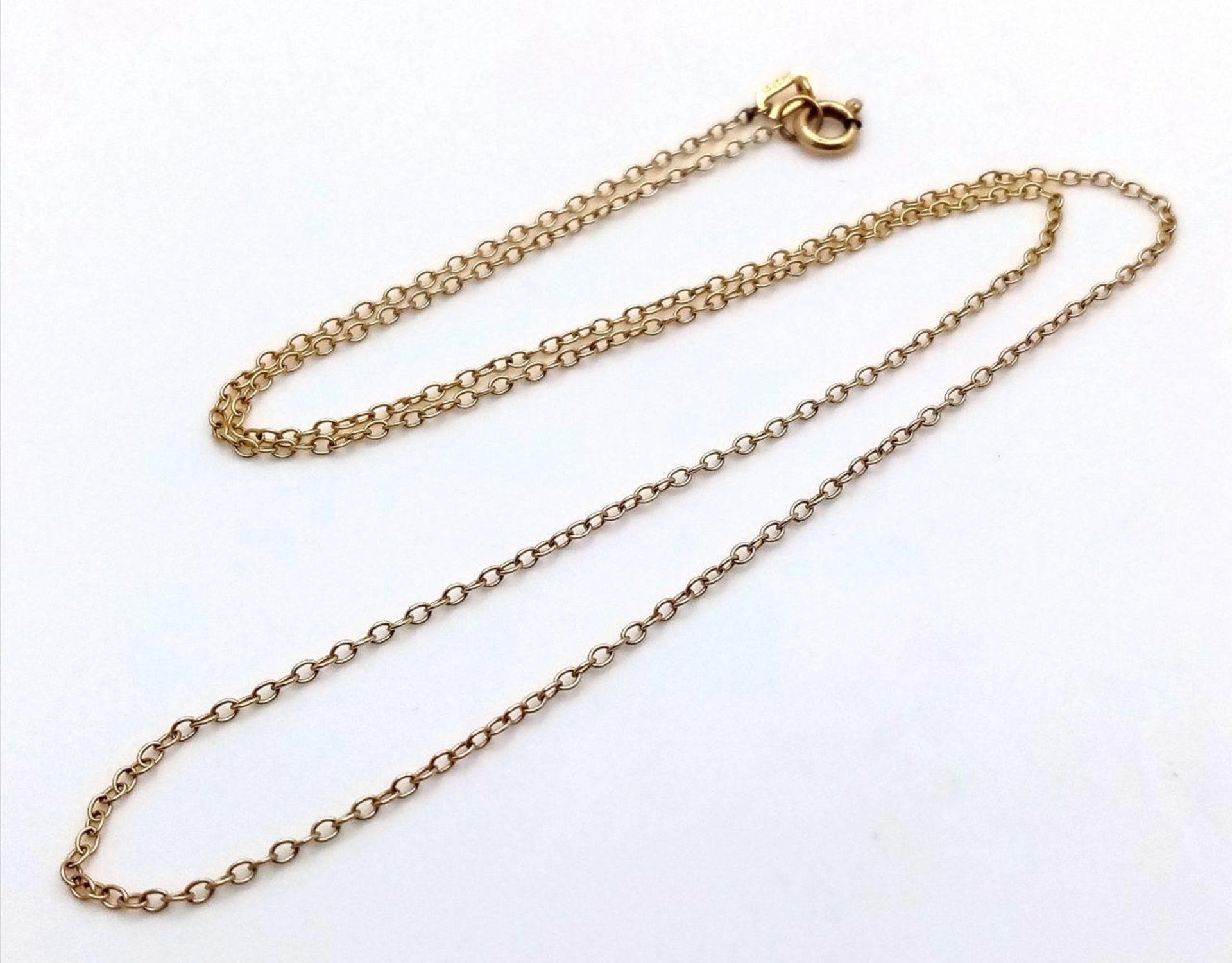 A 14K Yellow Gold Disappearing Necklace. 40cm. 0.85g - Bild 2 aus 4