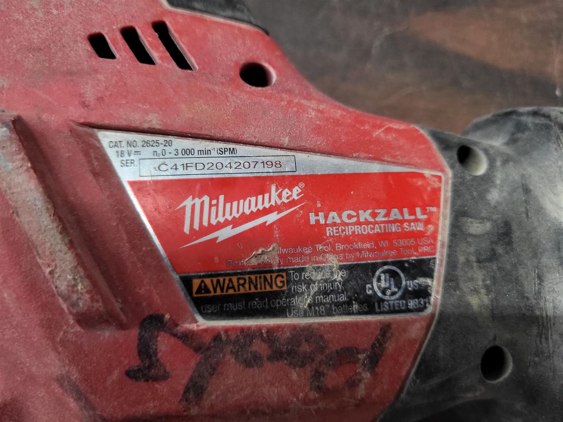 Milwaukee Hackzall Reciprocating Saw - Ser.No. 41FD204207198 - Image 3 of 3