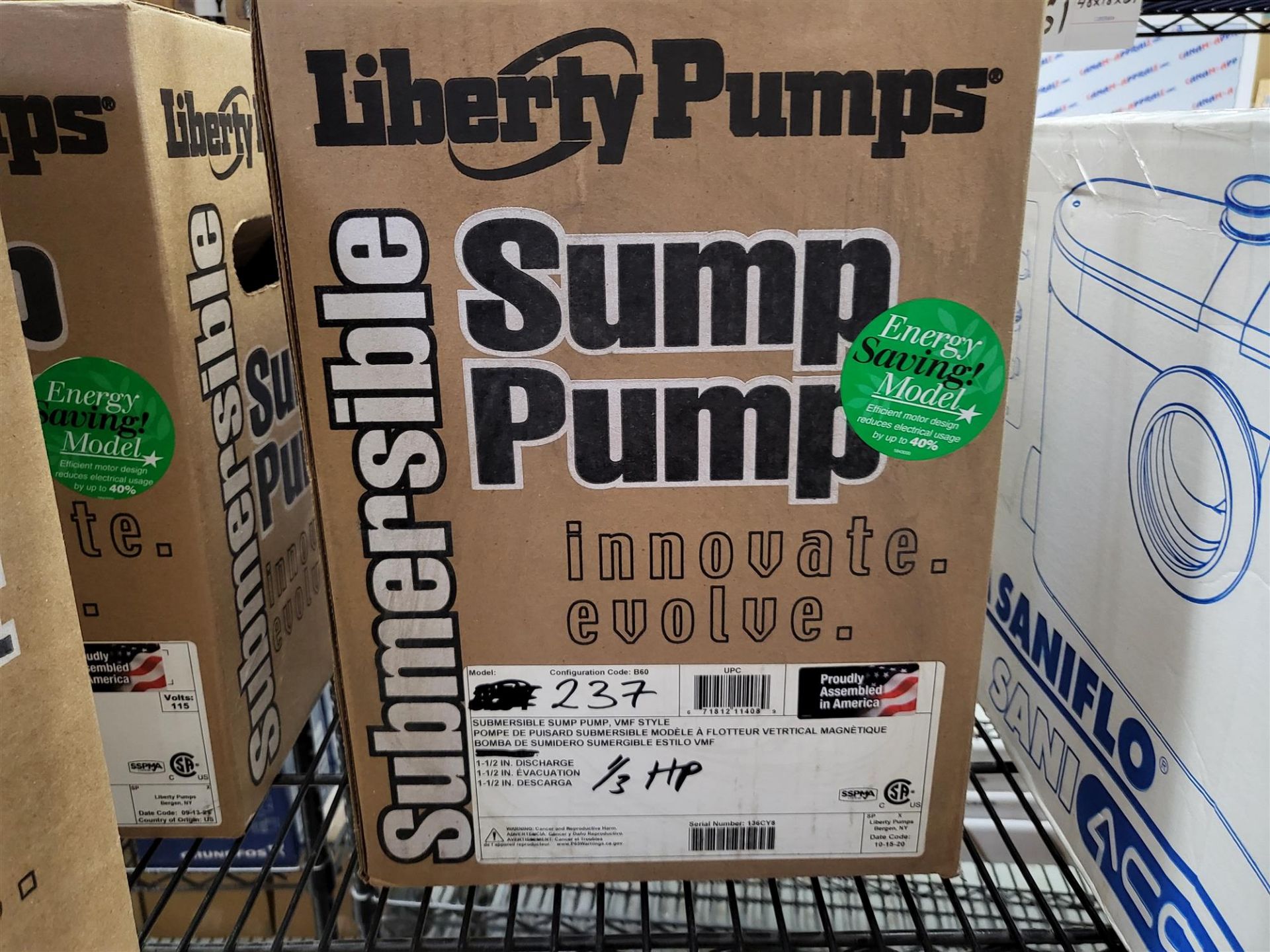 Liberty Pumps - 1/3 HP Submersible Sump Pump VMF Style - Model: 237 - Image 2 of 2