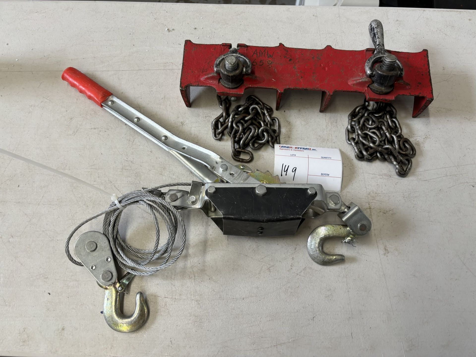 Come Along Winch Heavy Duty - 2 Ton Power Puller Hand Winch with Cable and Pulley