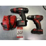 LOT OF MILWAUKEE BATTERY OPERATED DRILLS W/ CHARGERS