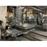 TOS W100A HORIZONTAL BORING MILL, MITUTOYO 3-AXIS DRO, 49” X 49” ROTARY TABLE, 4” SPINDLE, 42”