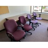 LOT OF OFFICE CHAIRS, DESK, ETC.