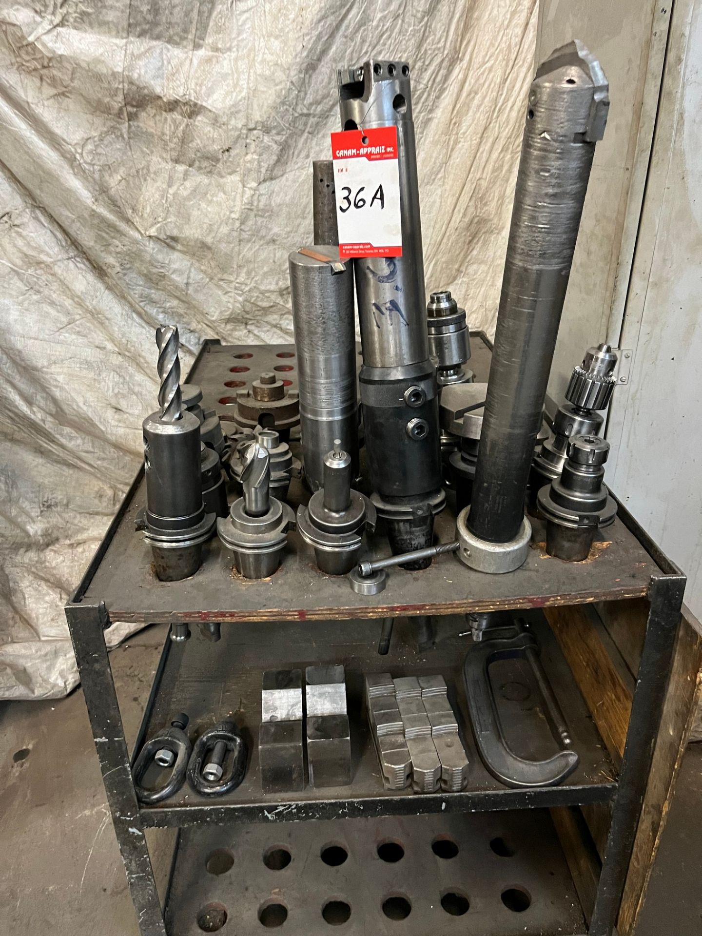 LOT OF ASST. TOOL HOLDERS, ATTACHMENTS, ETC.