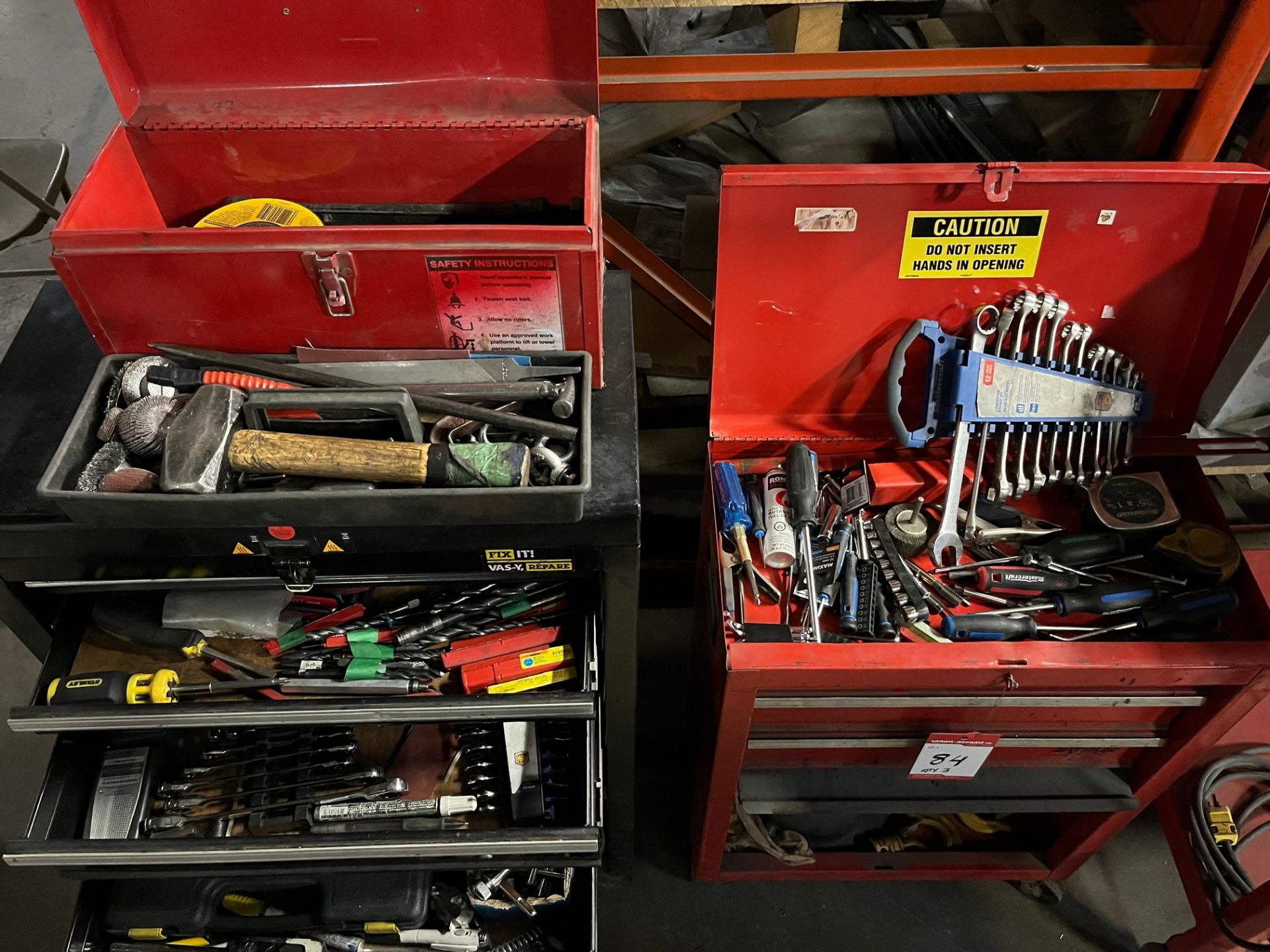 LOT OF ASST. TOOLBOXES W/ CONTENTS