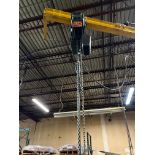 1-TON JIB ARM W/ DEMAG 1-TON CAP. ELECTRIC HOIST