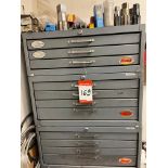 HUOT CABINETS W/ CONTENTS, TAPS, REAMERS, END MILLS, ETC.