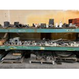 CONTENTS OF RACK, METAL MACHINED COMPONENTS, ROTARY TABLE, READOUTS, ANGLE PLATES, ETC.