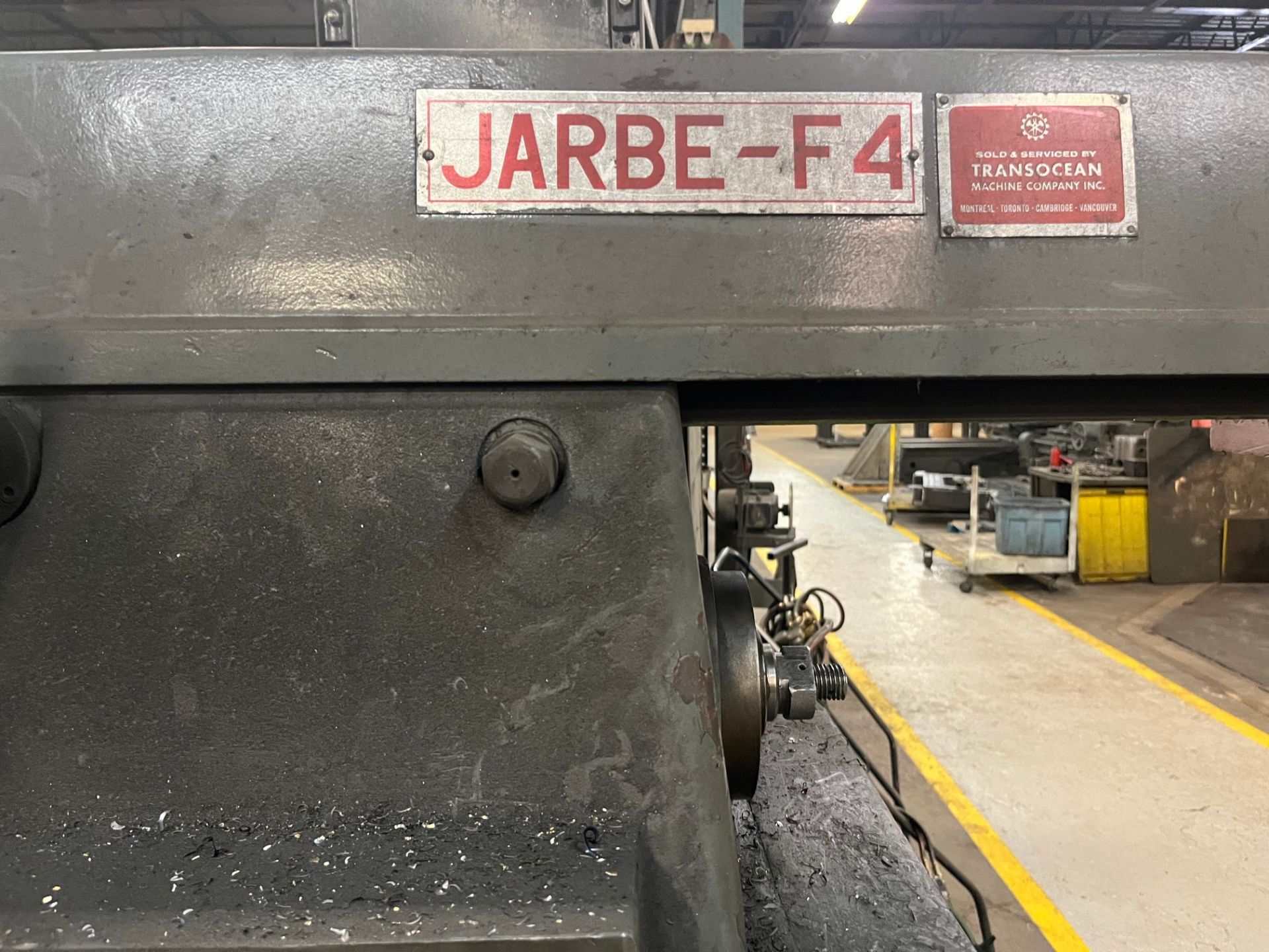 JARBE F4 UNIVERSAL MILLING MACHINE, 15” X 75” TABLE, 50 NMT SPINDLE, 36 – 1,800 RPM, S/N J-F4-24 - Image 4 of 4