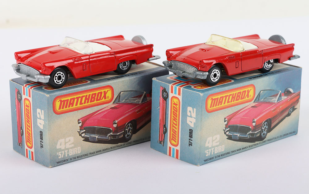 Two Matchbox Lesney Superfast MB-42 ’57 T-Bird Boxed Models - Image 2 of 6