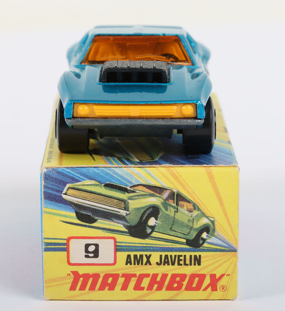 Matchbox Lesney Superfast MB-9 AMX Javelin with LIGHT METALLIC BLUE body and LIGHT ORANGE interior - Image 3 of 5