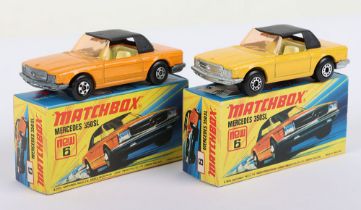 Two Matchbox Lesney Superfast Mercedes 350SL Boxed Models