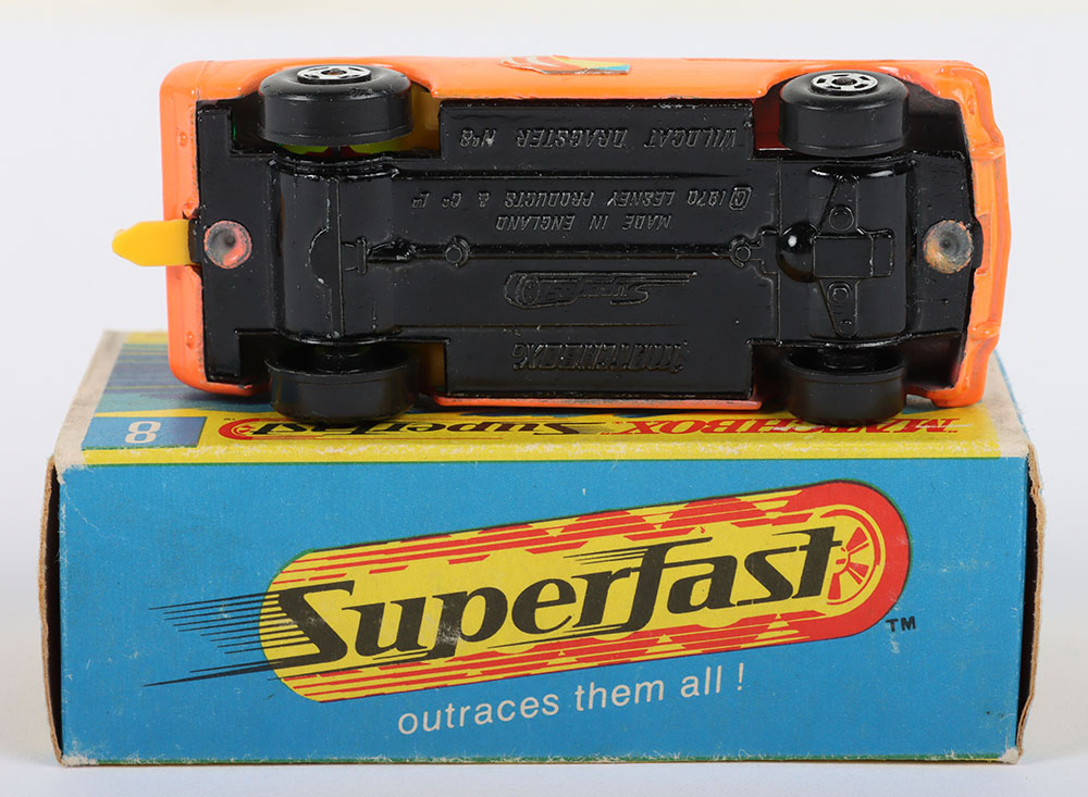 Matchbox Lesney Superfast MB-8 Wild Cat Dragster, Orange body with scarce SAILBOAT labels - Image 5 of 5