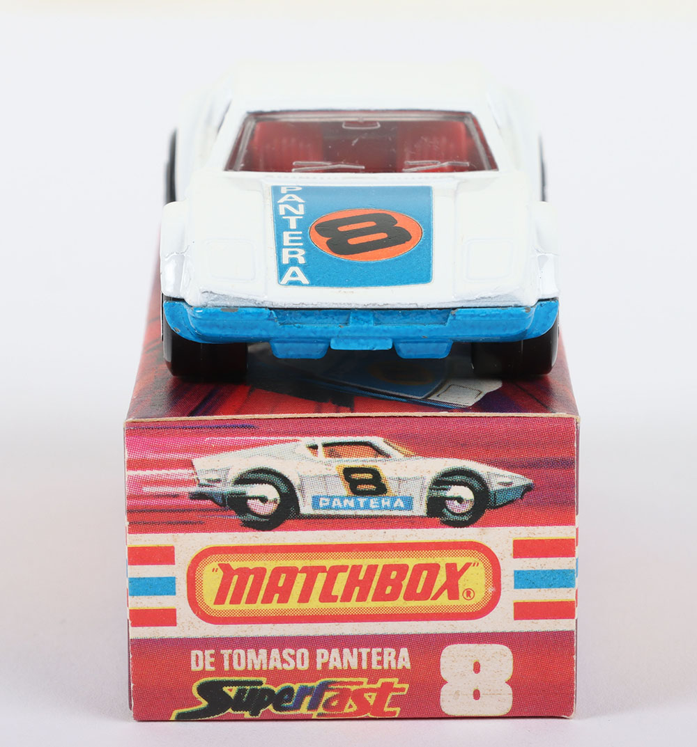 Matchbox Lesney Superfast MB-8 De Tomaso Pantera with scarce RED INTERIOR & REAR PANE - Image 5 of 7