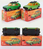 Two Matchbox Lesney Superfast VW Golf, Boxed Models