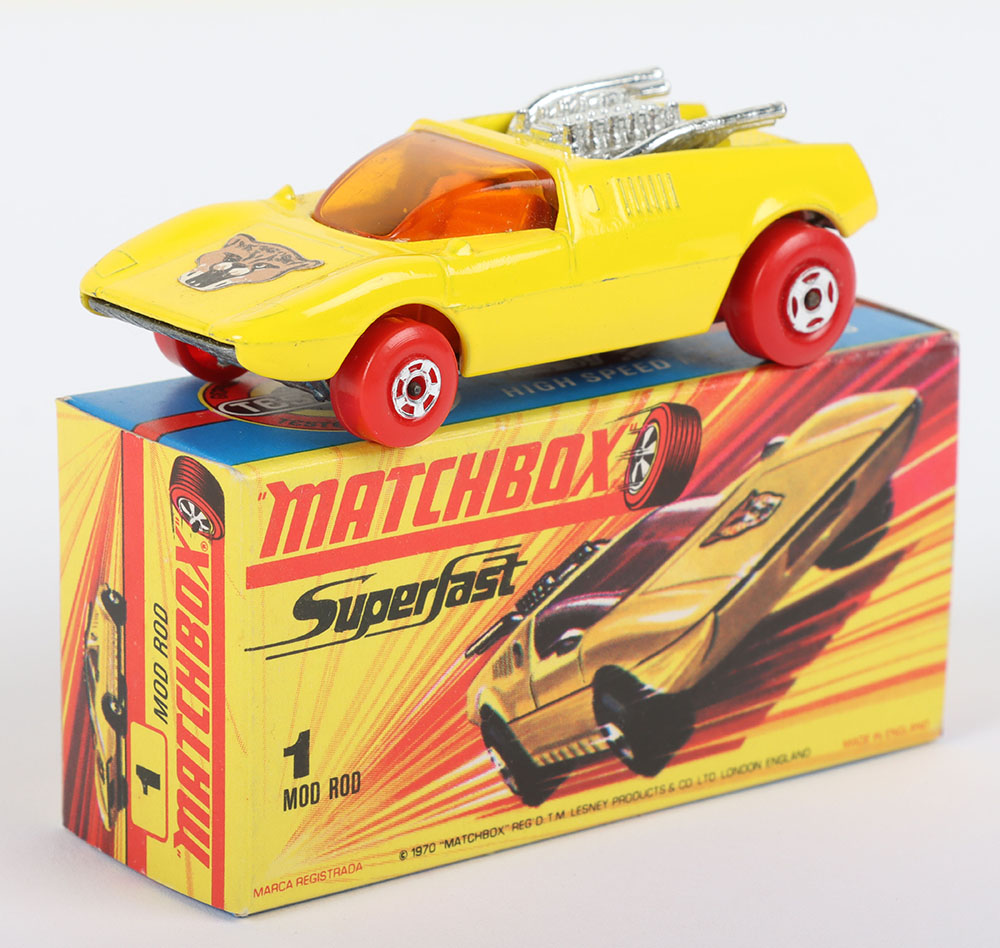 Matchbox Lesney Superfast MB-1 Mod Rod with scarce RED wheels