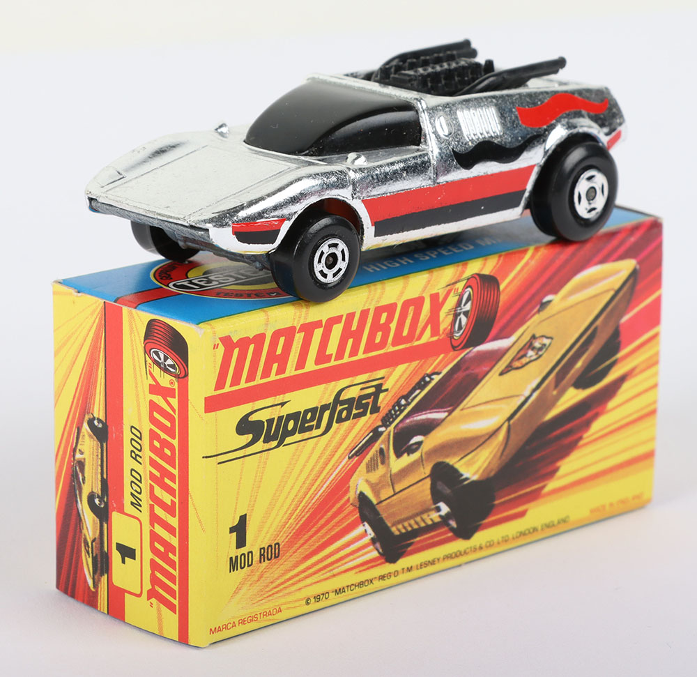 Matchbox Lesney Superfast MB-1 Mod Rod with SILVER body and BLACK ENGINE