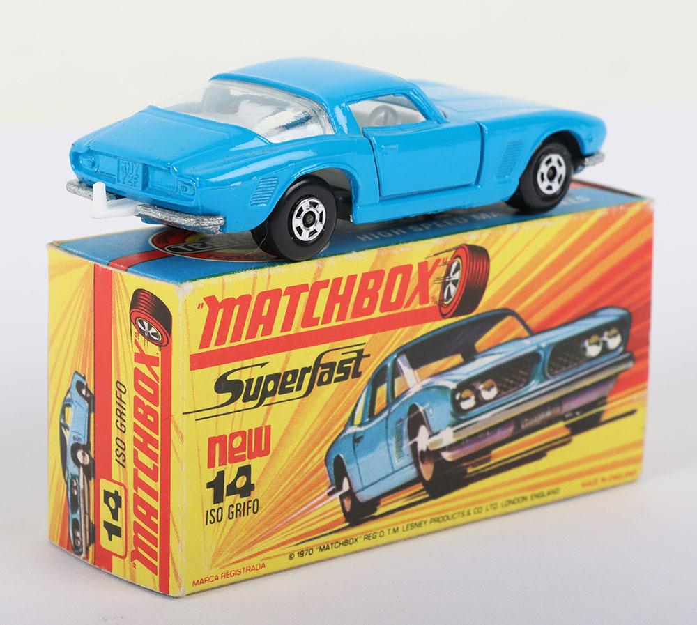 Matchbox Lesney Superfast MB-14 Iso Grifo with MEDIUM Blue body and WIDE 5-Spoke wheels - Image 2 of 5