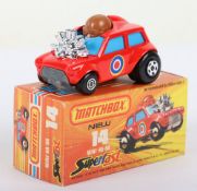 Matchbox Lesney Superfast MB-14 Mini HA-HA with rare NOT RECOMMENDED FOR CHILDREN UNDER 3 box