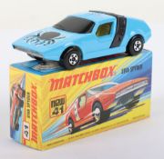 Matchbox Lesney Superfast MB-41 Siva Spyder with LIGHT BLUE body and BLACK glass