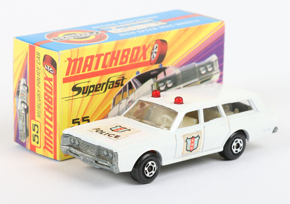 Matchbox Lesney Superfast MB-55 Police Car with rarer POLICE SHIELD Hood label and SHIELD side label - Bild 2 aus 7