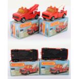 Two Matchbox Lesney Superfast Boxed MB-61 Wreck Truck Models