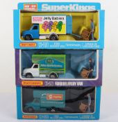 Three Matchbox Superkings K-29 Ford Delivery Vans