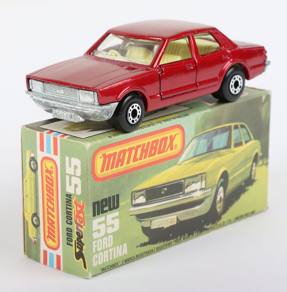 Matchbox Lesney Superfast MB-55 Ford Cortina with RED body