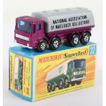 Matchbox Lesney Superfast MB-32 Leyland Petrol Tanker with rare PURPLE body & SILVER tanker