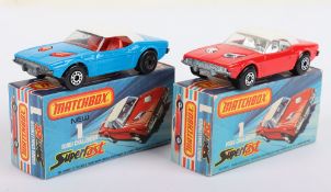Two Matchbox Lesney Superfast Dodge Challenger Boxed Models