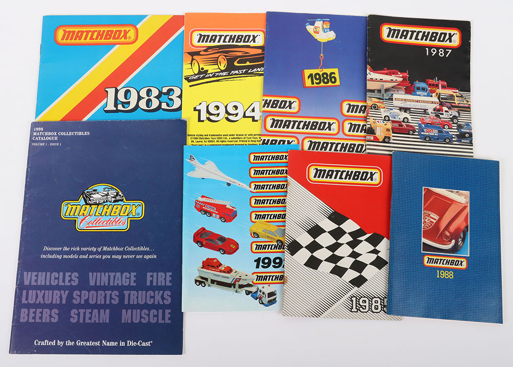 8 Matchbox Collectors Catalogues from 1983 to 1998