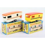 Two Matchbox Lesney Superfast MB-57 Trailer Caravan Boxed Models