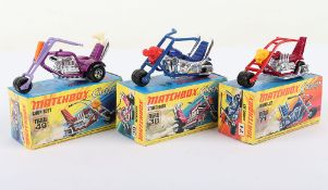 Three Matchbox Lesney Superfast CHOPPERS Bikes Boxed Models