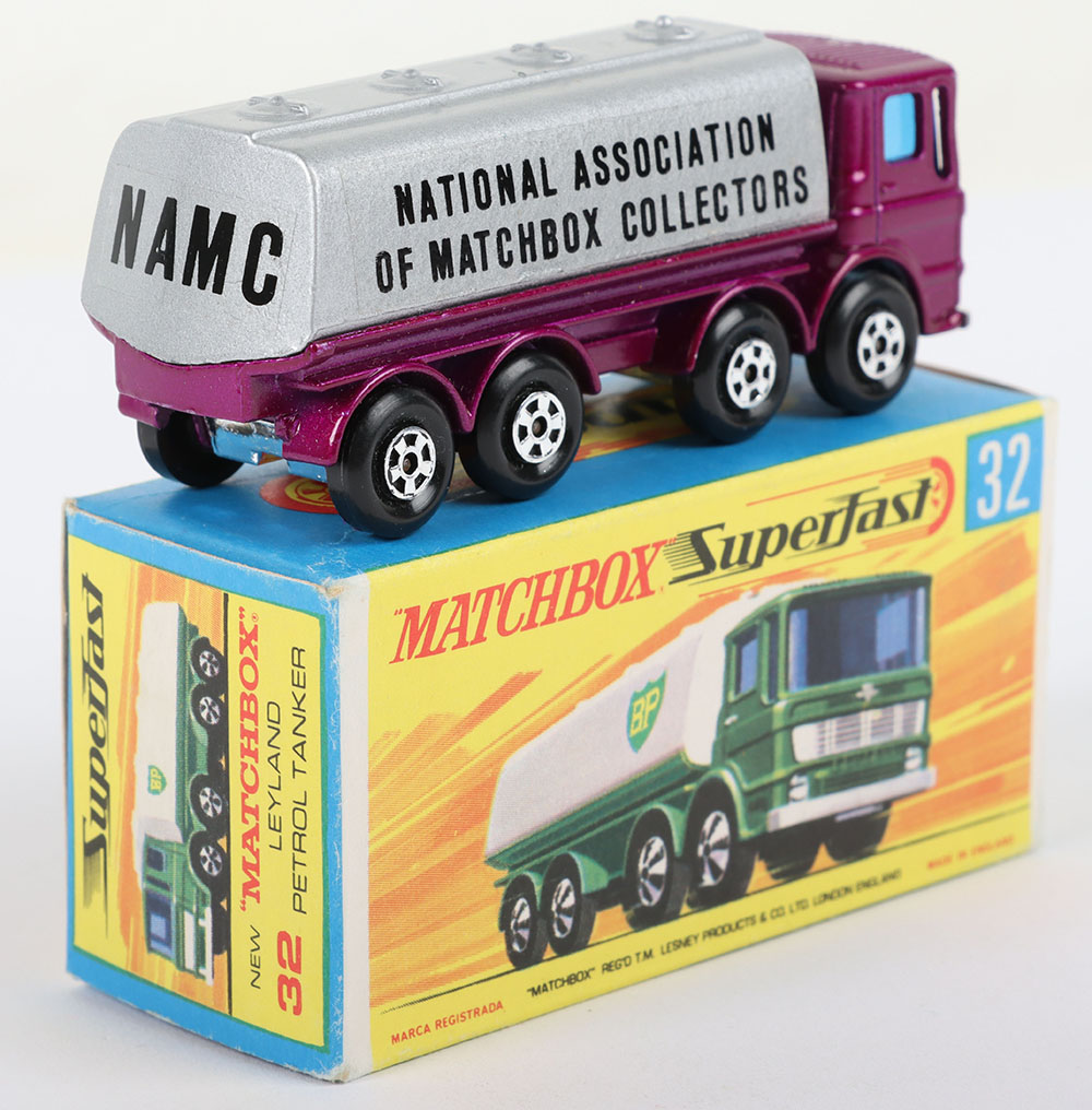 Matchbox Lesney Superfast MB-32 Leyland Petrol Tanker with rare PURPLE body & SILVER tanker - Image 2 of 5