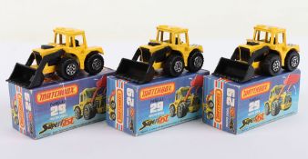 Three Matchbox Lesney Superfast MB-29 Tractor Shovel Boxed Models