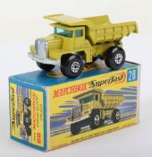 Matchbox Lesney Superfast MB-28 Mack Dump Truck, Transitional model