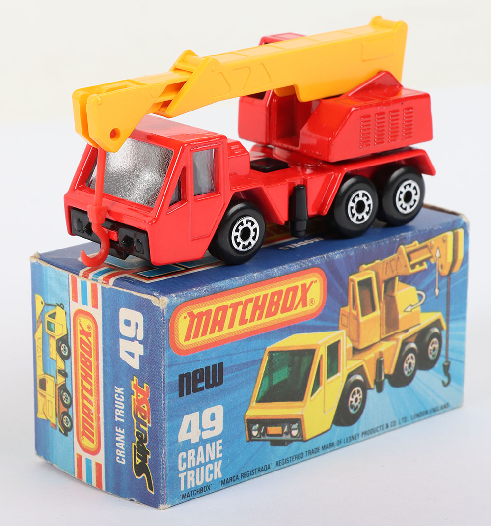 Matchbox Lesney Superfast MB-49 Crane Truck with RED body