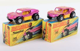 Two Matchbox Lesney Superfast MB-30 Beach Buggy Boxed Models